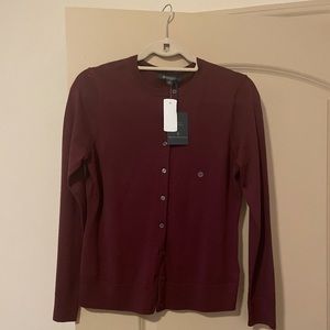 Brooks Brothers - Garnet/Maroon classic Marino Will cardigan sweater - Size S